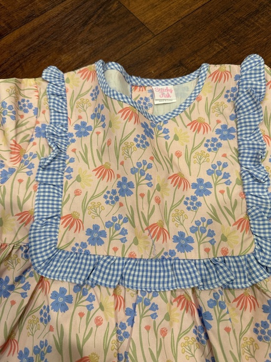 Stitchy Fish Girls Floral Blue Ruffle Matching Set - Picture 3 of 10
